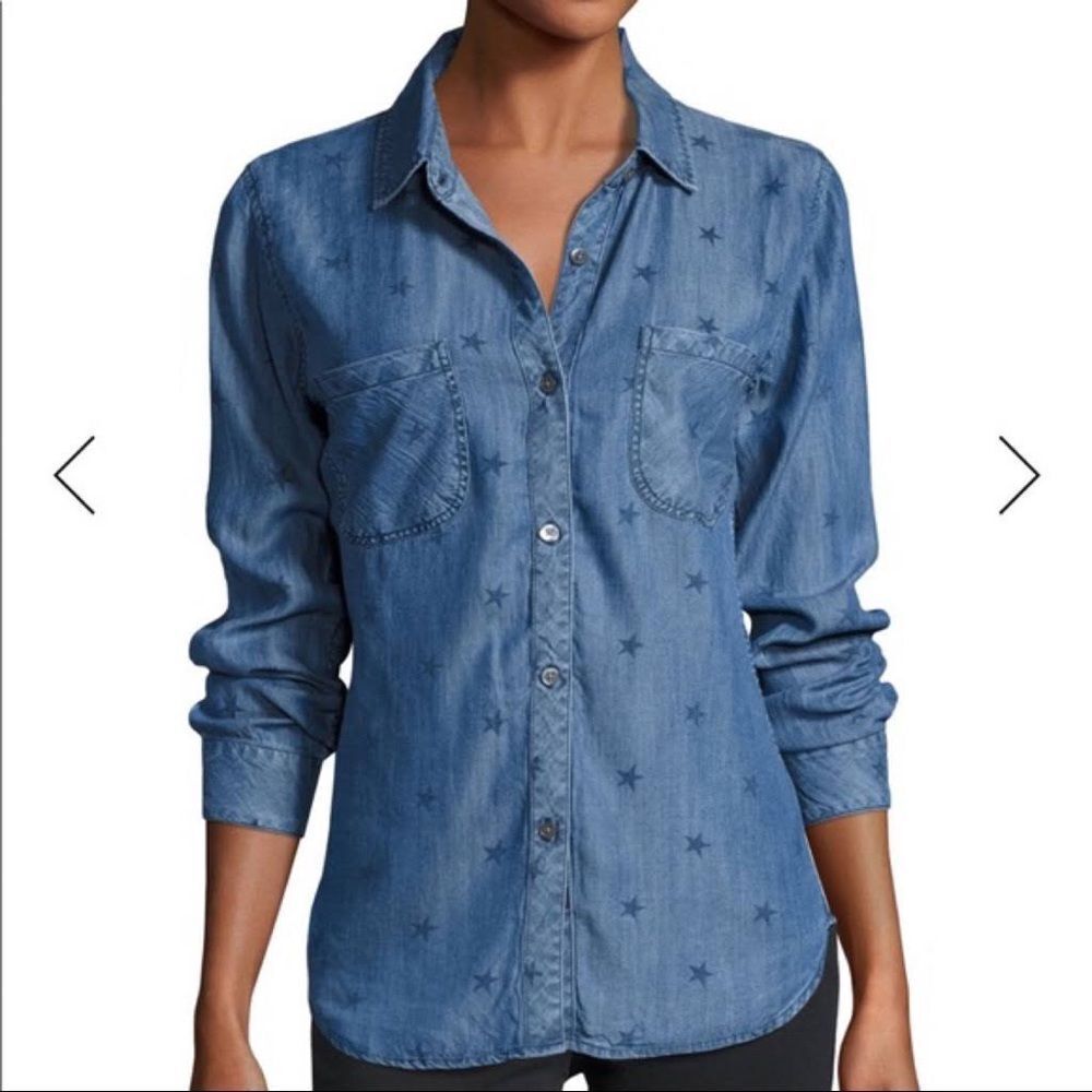 Rails chambray star print blouse xs coastal cowgirl western